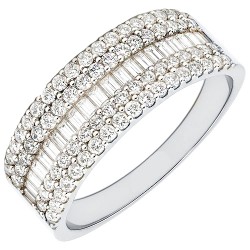 Λευκόχρυσο μισόβερο δαχτυλίδι Κ14 με ζιργκόν